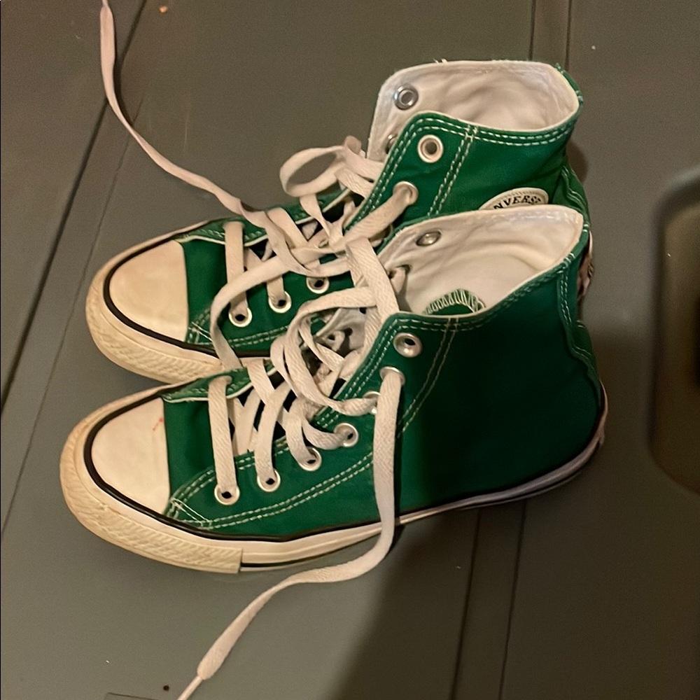 Converse Green High-Top Sneakers with Canvas Upper